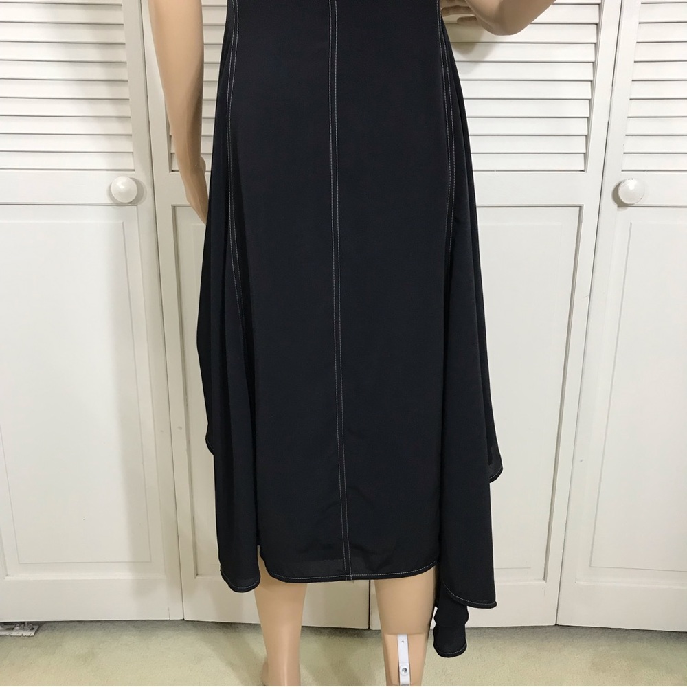 ADEAM Asymmetrical Black Collared Dress Small - Picture 10 of 14